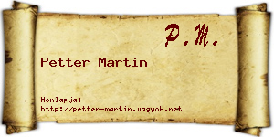 Petter Martin névjegykártya