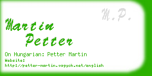 martin petter business card